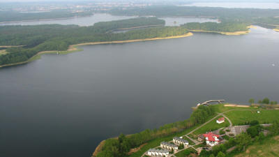 kempingas Mozūrijos ežeras Giżycko ilsisi Lenkijoje